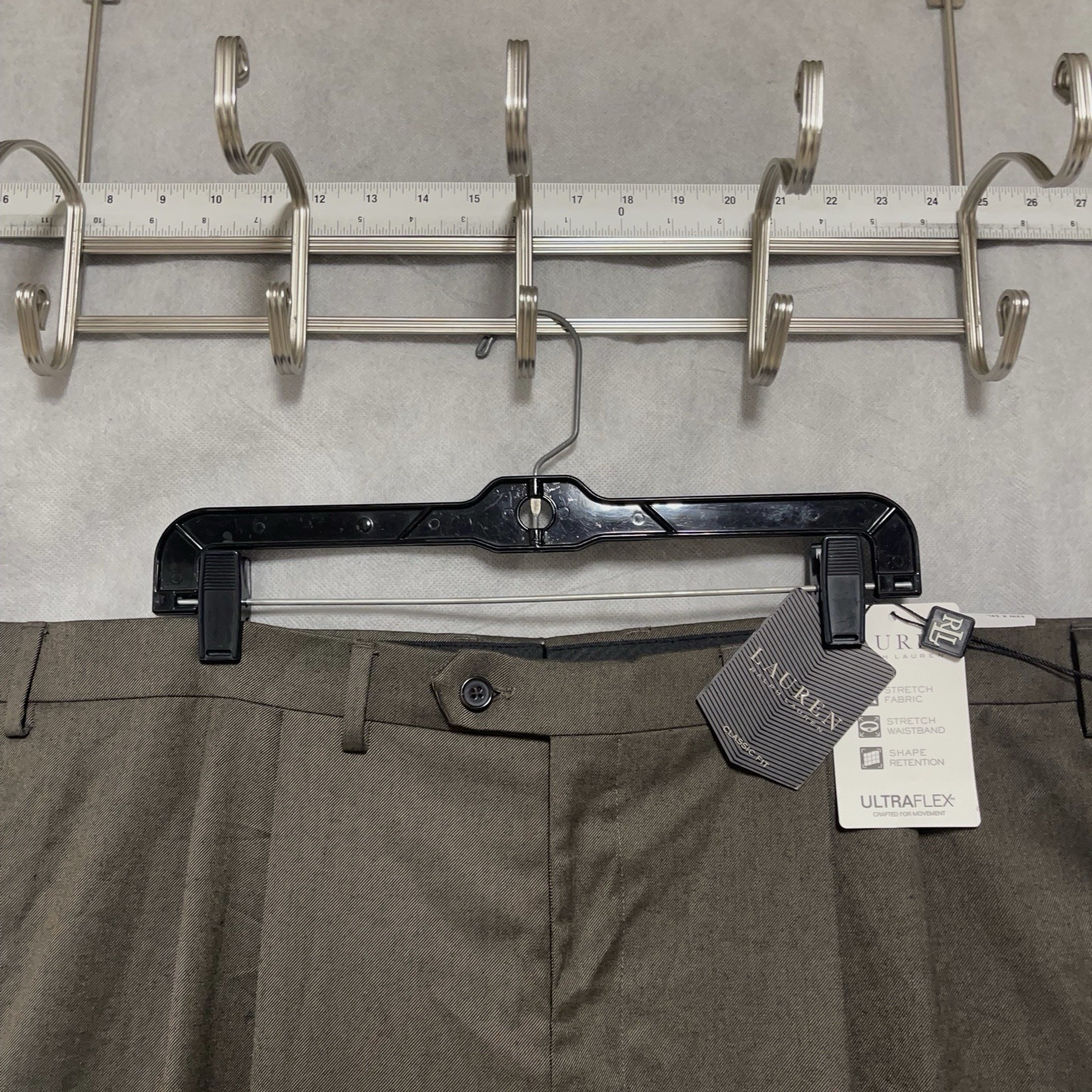 Nwt Ralph Lauren Pants Men 42x34 Brown Ultraflex Stretch Black Label Dress Luxe
